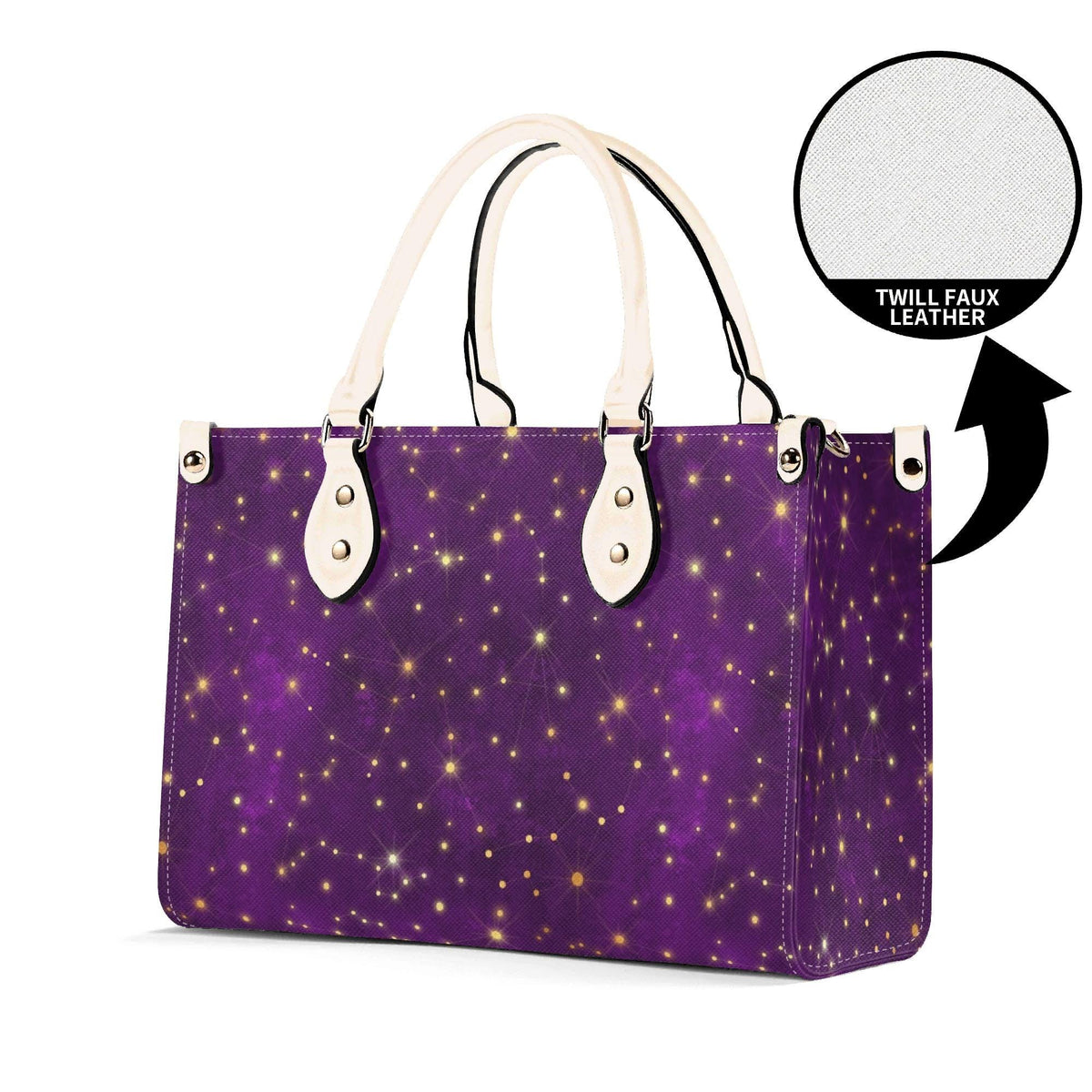 Whimsigoth Starry Sky Handbag, Purple Top Handle Crossbody Bag