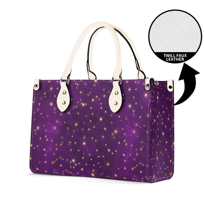 Whimsigoth Starry Sky Handbag, Purple Top Handle Crossbody Bag