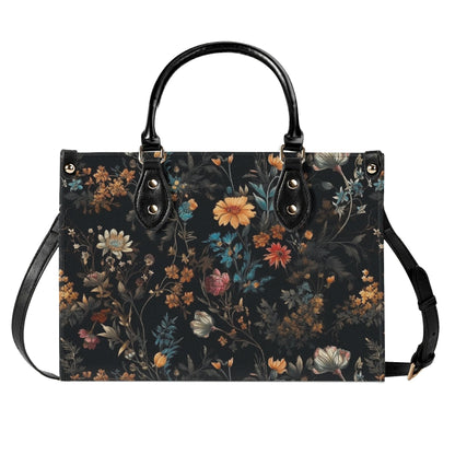 Wildflower Handbag, Dark Botanical Top Handle Crossbody Purse