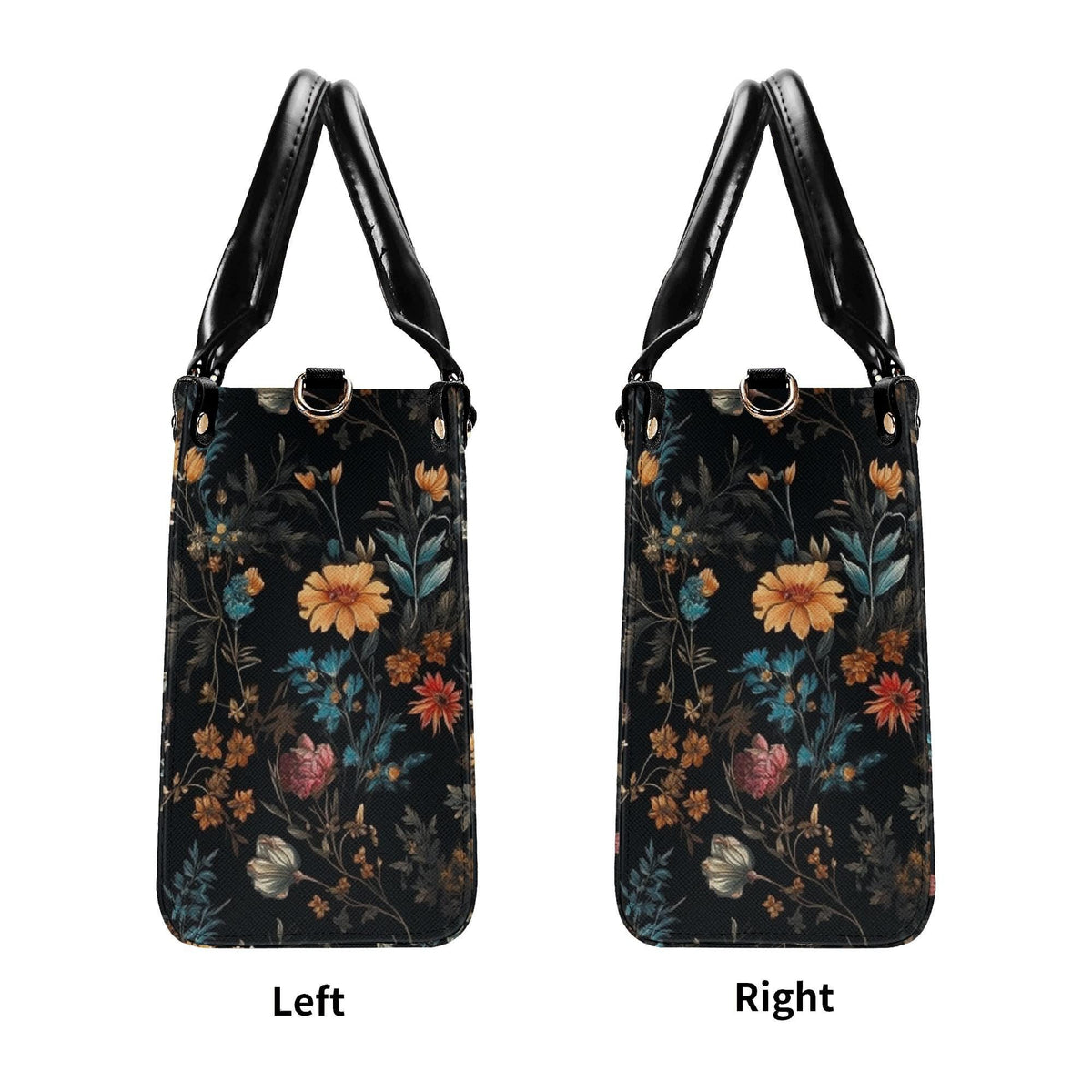Wildflower Handbag, Dark Botanical Top Handle Crossbody Purse