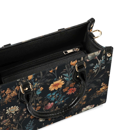 Wildflower Handbag, Dark Botanical Top Handle Crossbody Purse