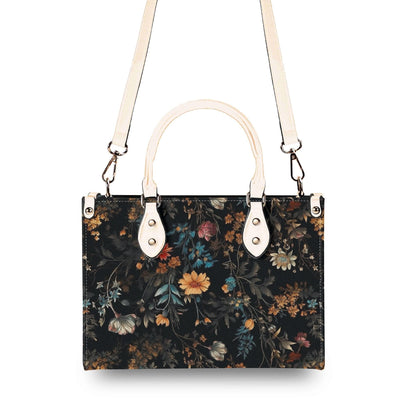 Wildflower Handbag, Dark Botanical Top Handle Crossbody Purse