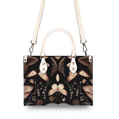 Whimsigoth Moth Print Top Handle Crossbody Bag, Botanical Butterfly Handbag