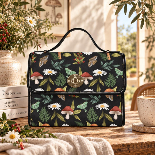 Mushroom Purse, Woodland Satchel Bag, Cottagecore Forest Crossbody