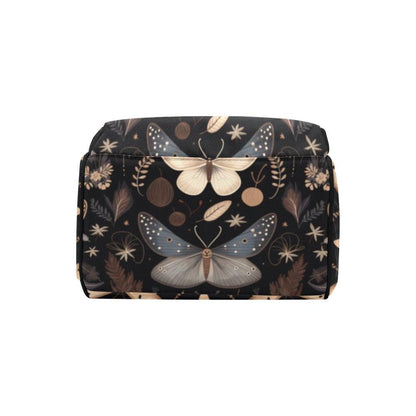 Moth Diaper Bag Backpack, Dark Cottagecore Baby Bag, Woodland Nursery Pack, Goth Mom Gift