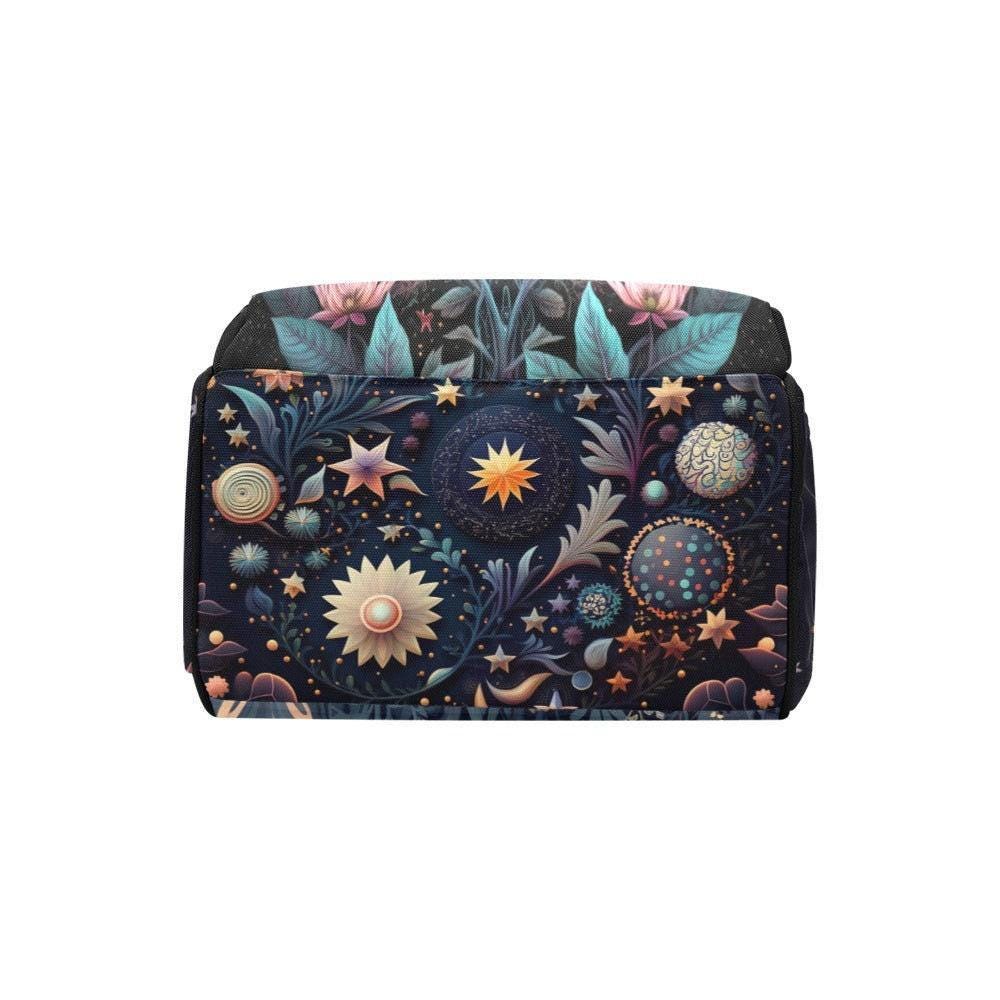 Celestial Moth Diaper Bag Backpack, Boho Moon Star Baby Organizer Bag