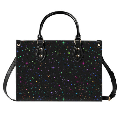 Star Speckled Top Handle Handbag with Detachable Crossbody Strap