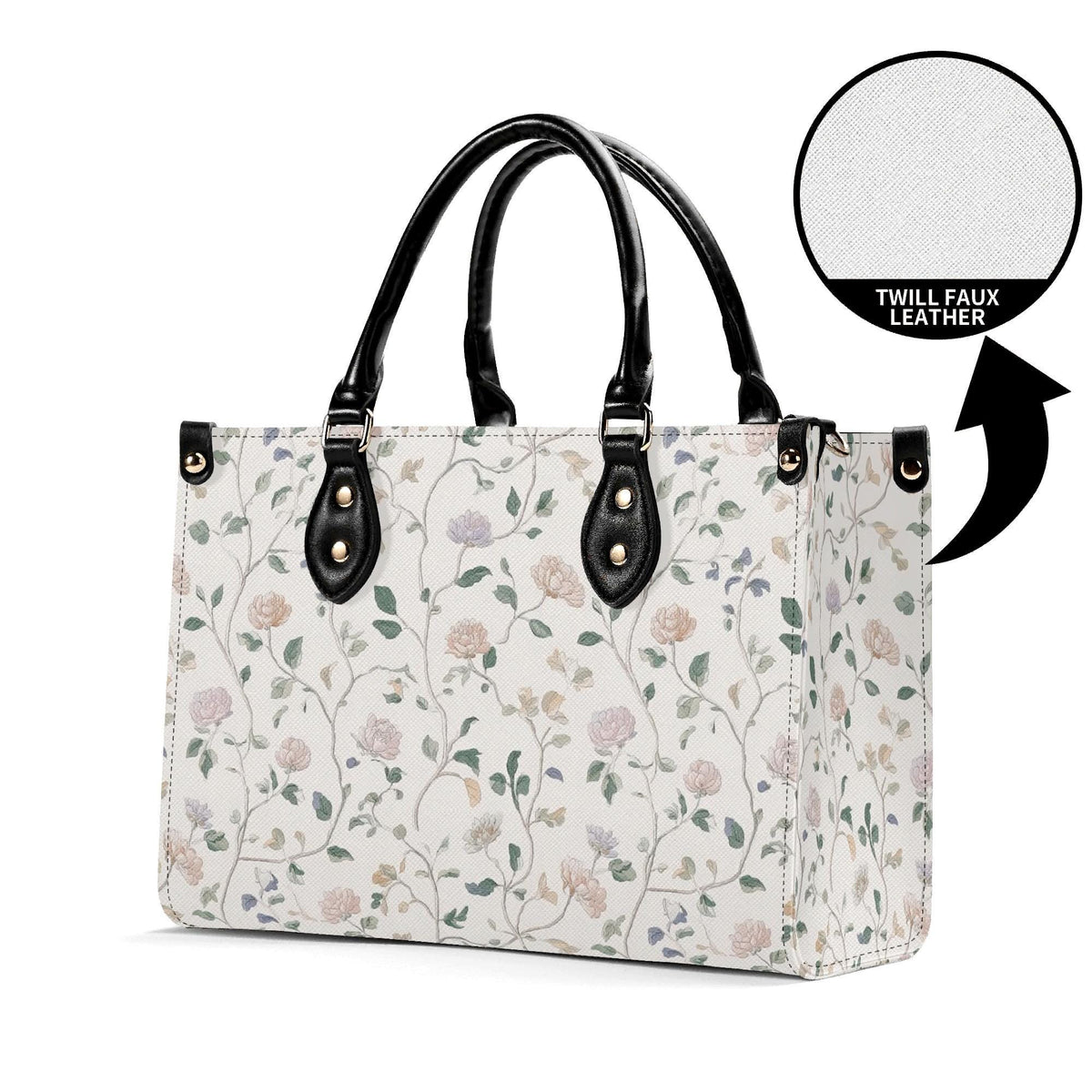 Cottage Garden Wildflower Handbag with Top Handles and Crossbody Strap