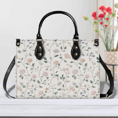 Cottage Garden Wildflower Handbag with Top Handles and Crossbody Strap