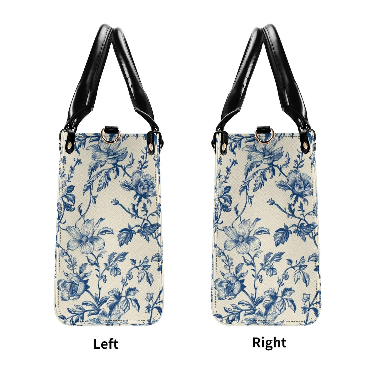 Chinoiserie Floral Vine Top Handle Crossbody Bag, Cobalt Blue Botanical Purse
