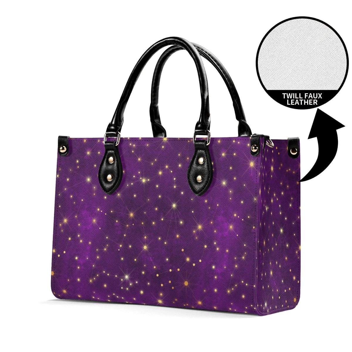 Whimsigoth Starry Sky Handbag, Purple Top Handle Crossbody Bag