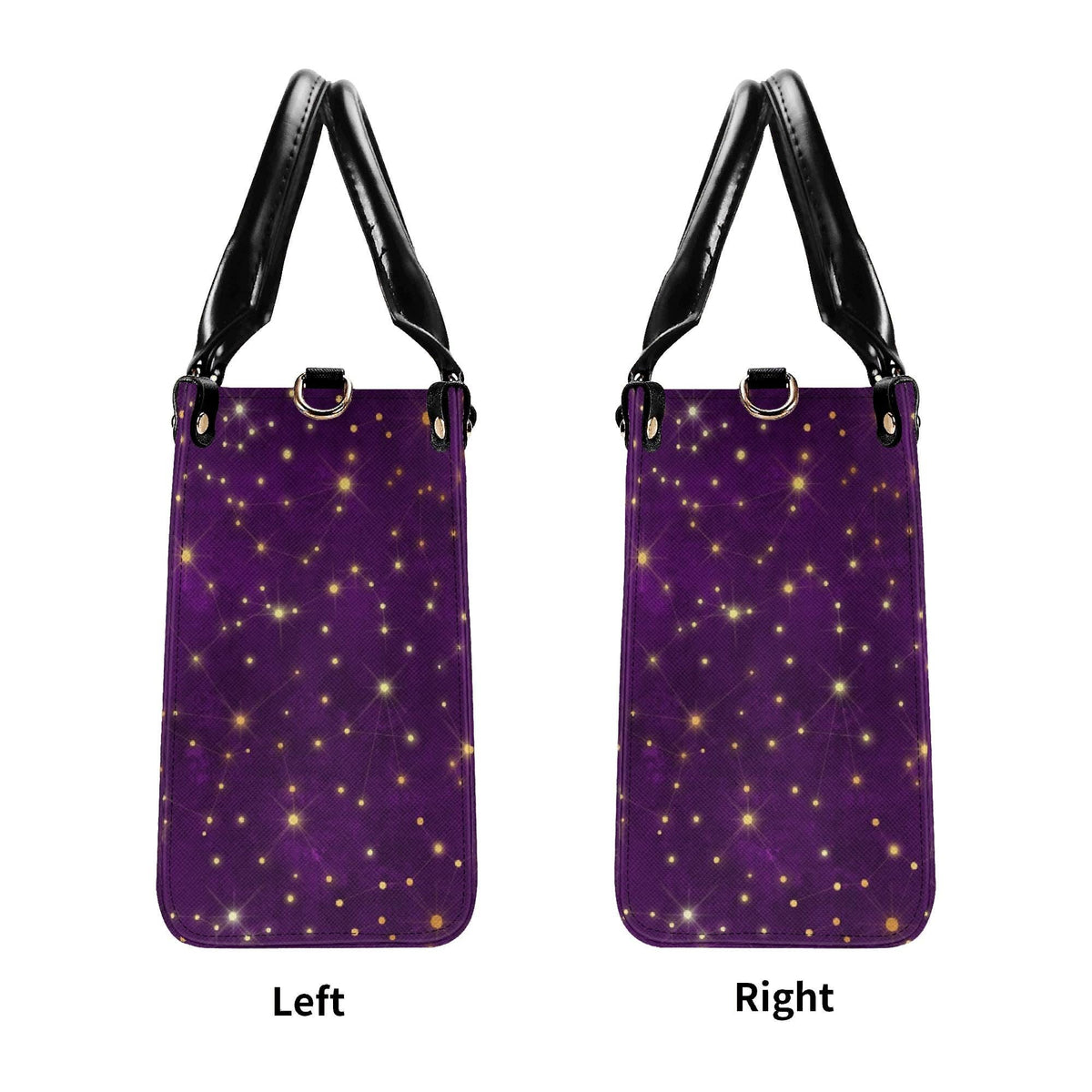 Whimsigoth Starry Sky Handbag, Purple Top Handle Crossbody Bag