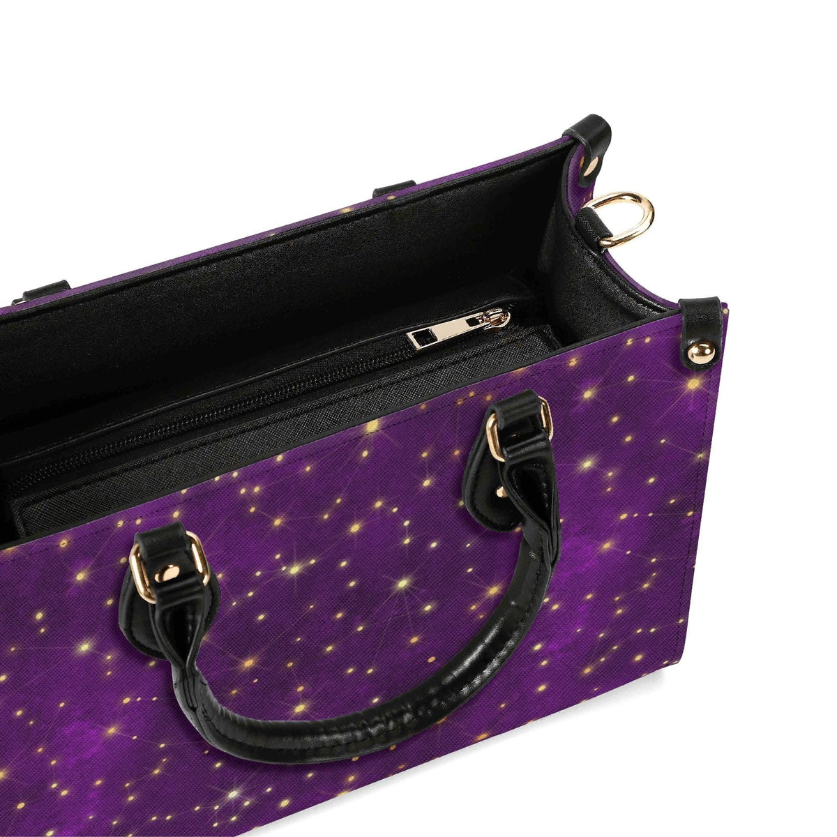 Whimsigoth Starry Sky Handbag, Purple Top Handle Crossbody Bag