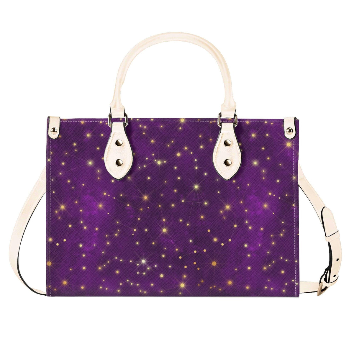 Whimsigoth Starry Sky Handbag, Purple Top Handle Crossbody Bag