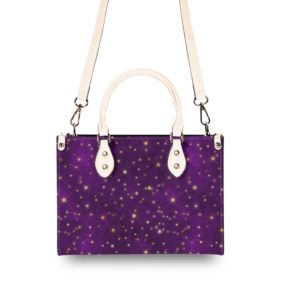 Whimsigoth Starry Sky Handbag, Purple Top Handle Crossbody Bag