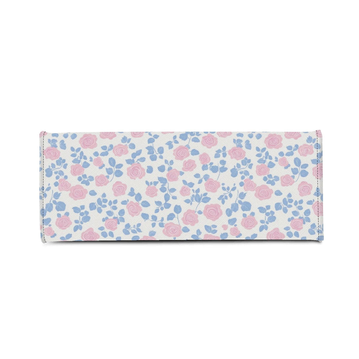 Romantic Ditsy Floral Handbag with Pink and Blue Blossoms and Crossbody Strap