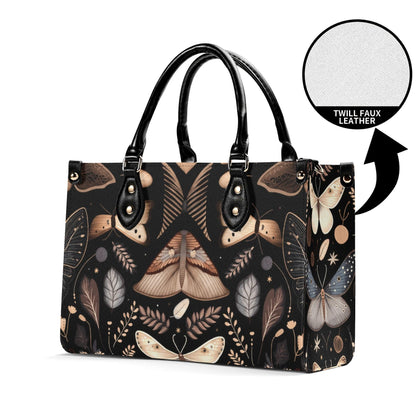 Whimsigoth Moth Print Top Handle Crossbody Bag, Botanical Butterfly Handbag