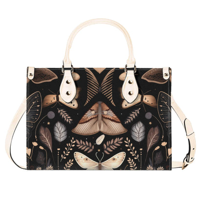Whimsigoth Moth Print Top Handle Crossbody Bag, Botanical Butterfly Handbag