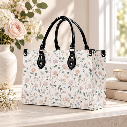 Cottage Garden Wildflower Handbag with Top Handles and Crossbody Strap