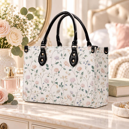 Cottage Garden Wildflower Handbag with Top Handles and Crossbody Strap