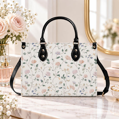 Cottage Garden Wildflower Handbag with Top Handles and Crossbody Strap