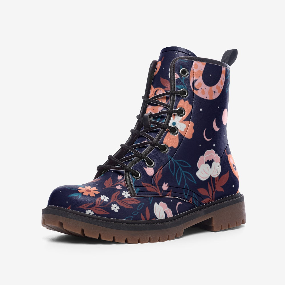 Witchy Flowers & Snakes Vegan Leather Unisex Boots