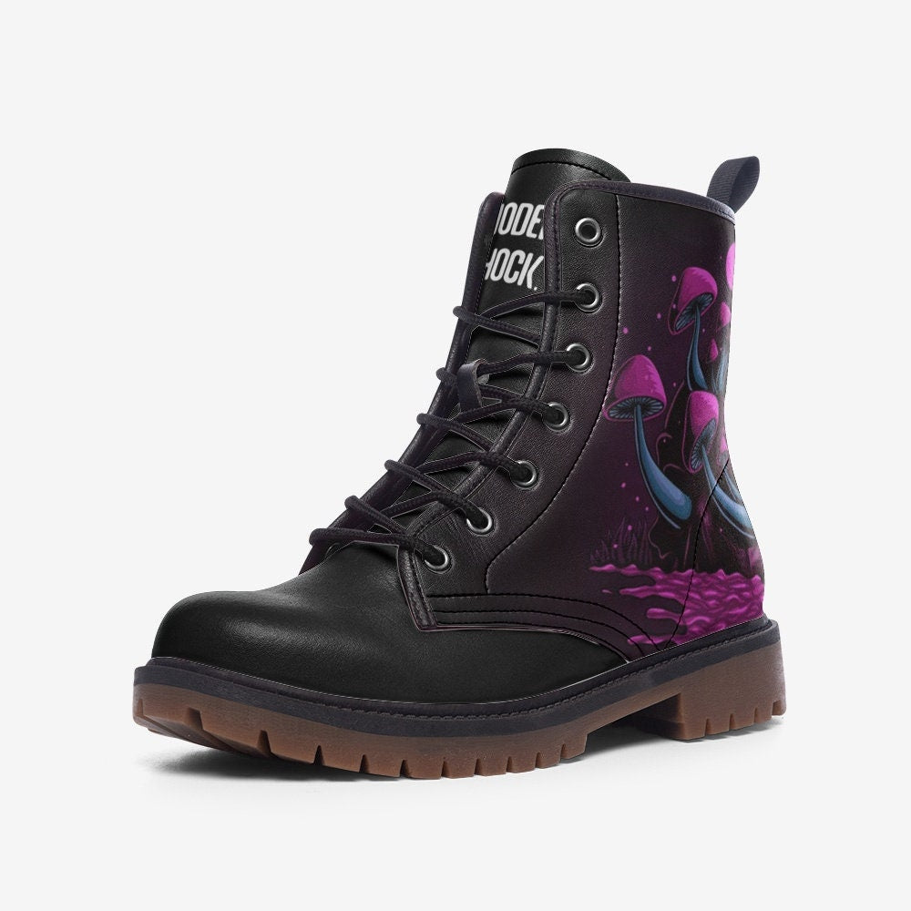 Magic Mushrooms Vegan Leather Unisex Boots