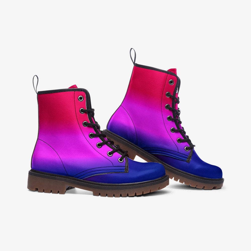 Bisexual Flag LGBTQ+ Vegan Leather Unisex Boots