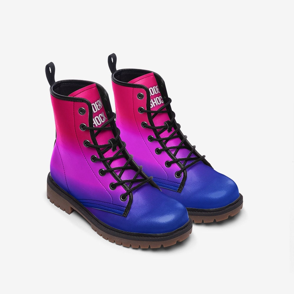 Bisexual Flag LGBTQ+ Vegan Leather Unisex Boots