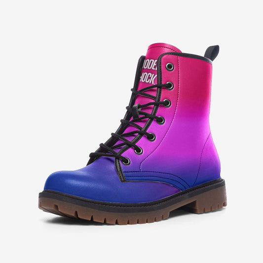 Bisexual Flag LGBTQ+ Vegan Leather Unisex Boots