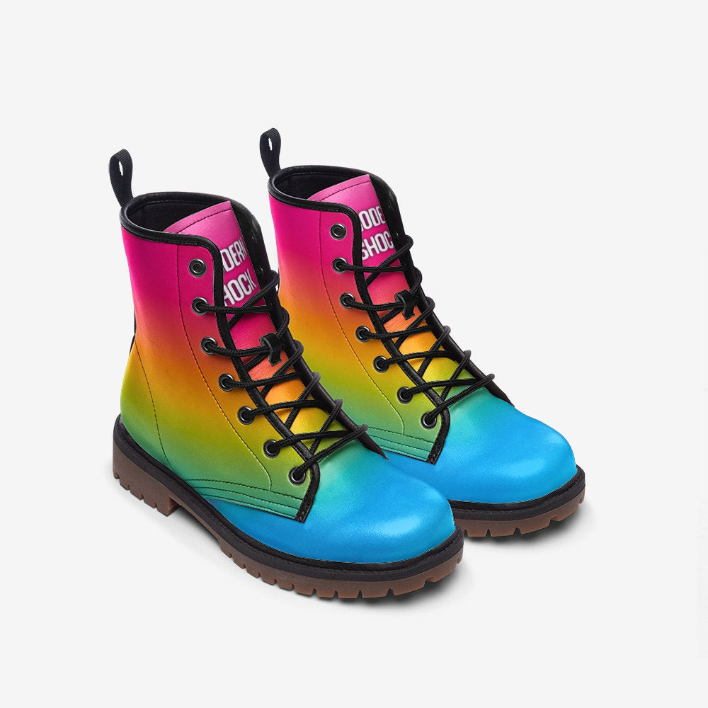 Pansexual Pan Flag LGBTQ+ Vegan Leather Unisex Boots