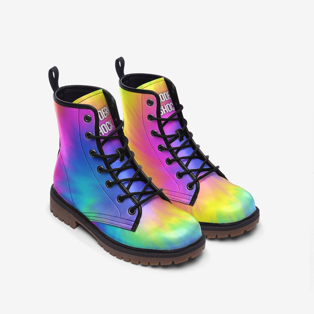 Rainbow Burst LGBTQ+ Vegan Leather Unisex Boots