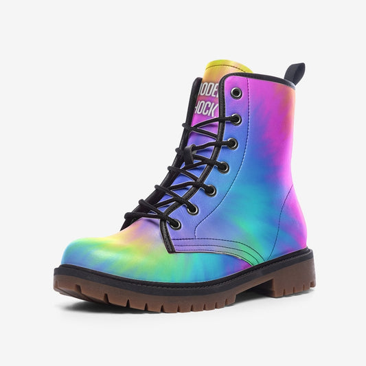 Rainbow Burst LGBTQ+ Vegan Leather Unisex Boots