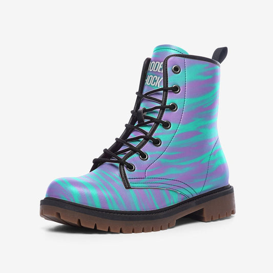 Y2k Neon Purple Blue Vegan Leather Unisex Boots