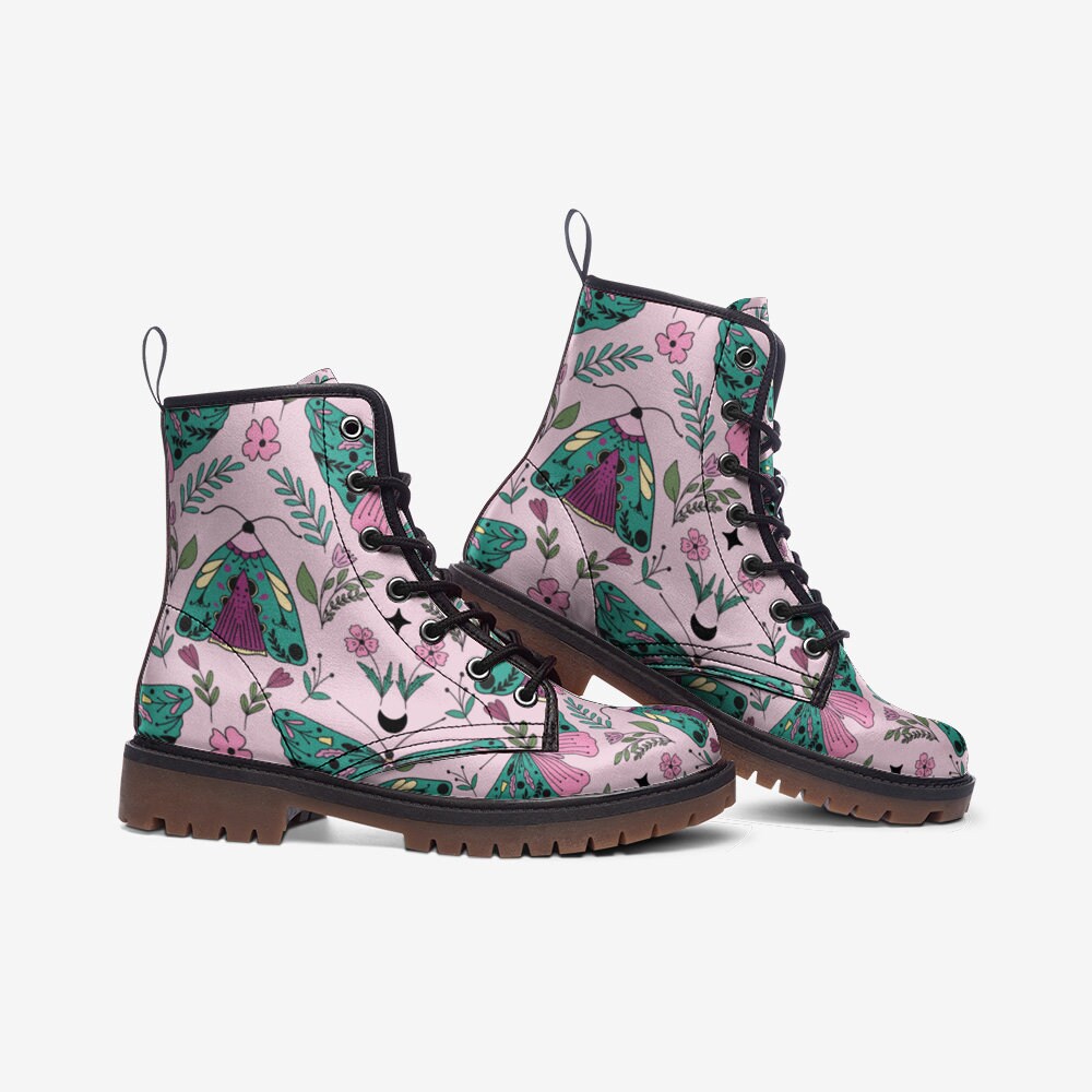 Celestial Butterflies Pastel Vegan Leather Unisex Boots
