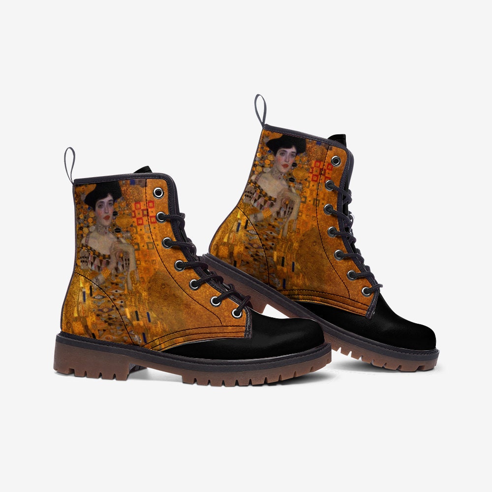 Gustav Klimt Portrait of Adele Bloch-Bauer I Vegan Leather Unisex Boots
