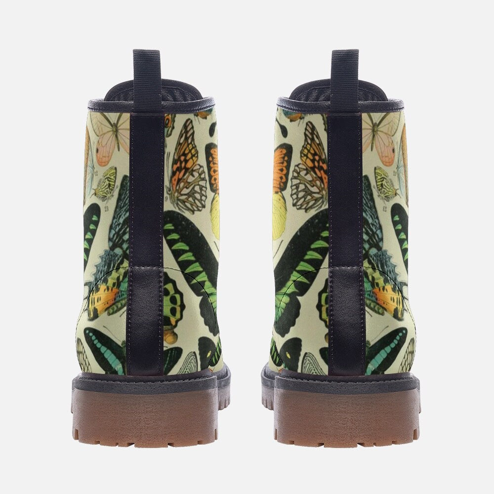 Vintage Butterflies Vegan Leather Unisex Boots