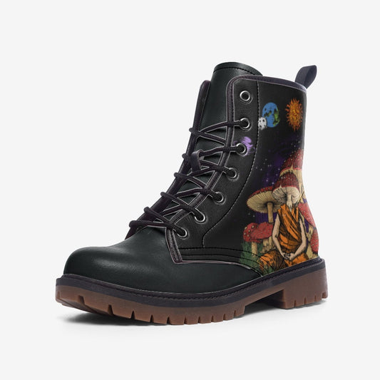 Witchy Mushroom Vegan Leather Unisex Boots