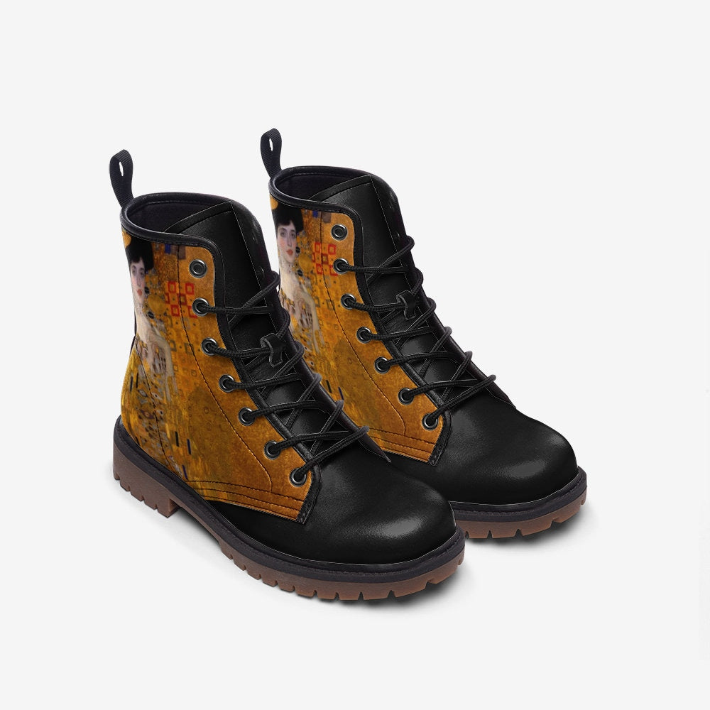 Gustav Klimt Portrait of Adele Bloch-Bauer I Vegan Leather Unisex Boots