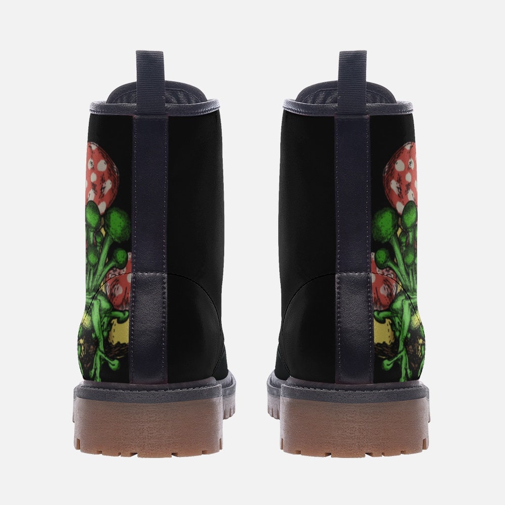 Frogs With Mushroom Vegan Leather Unisex Boots