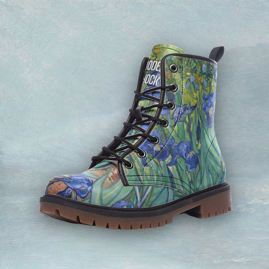 Irises Van Gogh Leather Vegan Leather Unisex Boots