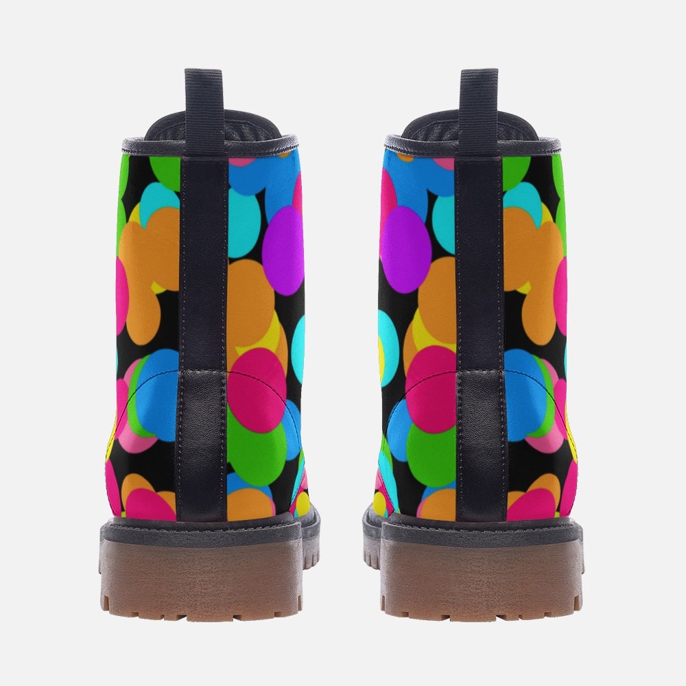 Rainbow Confetti Vegan Leather Unisex Boots