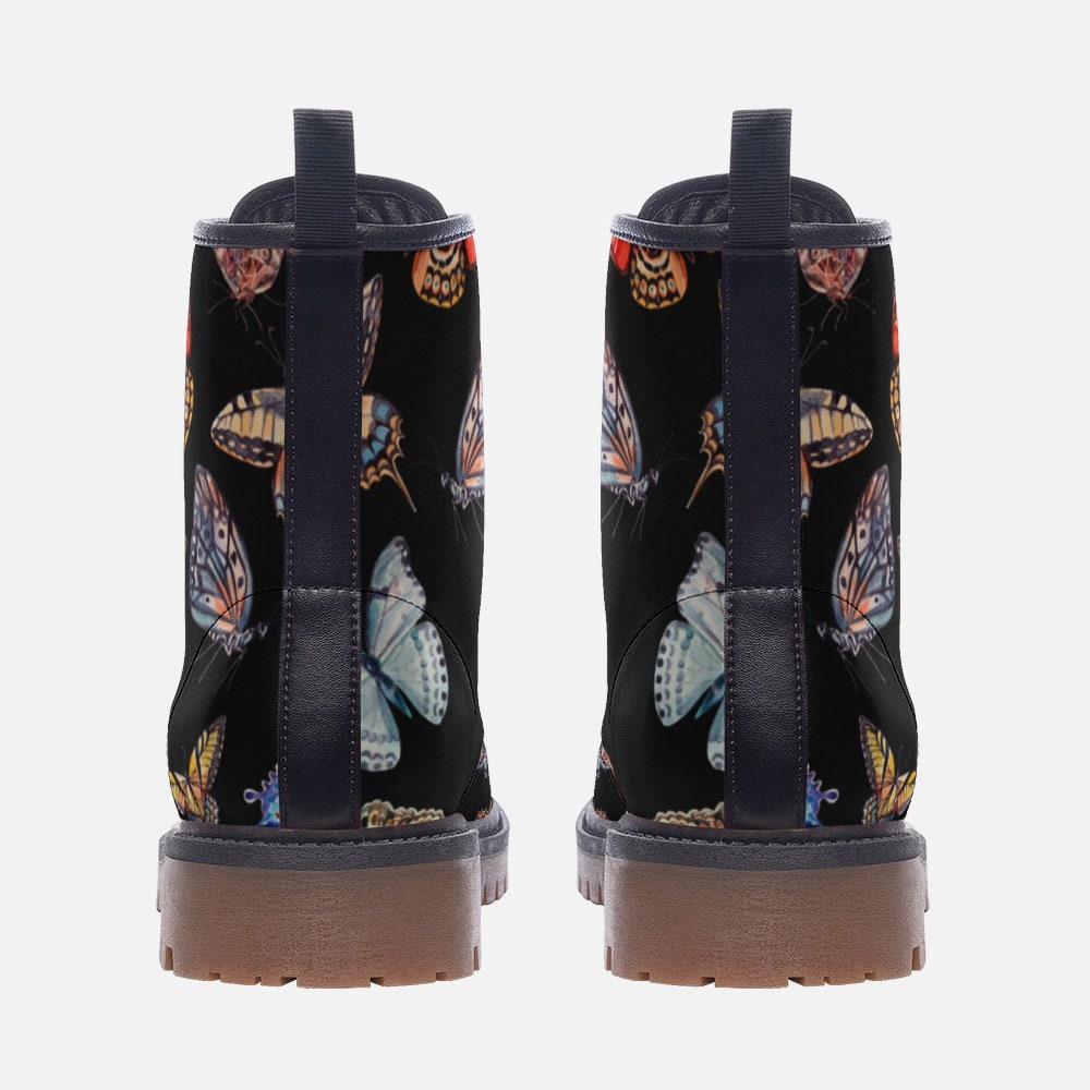 Boho Cottagecore Butterflies Vegan Leather Unisex Boots