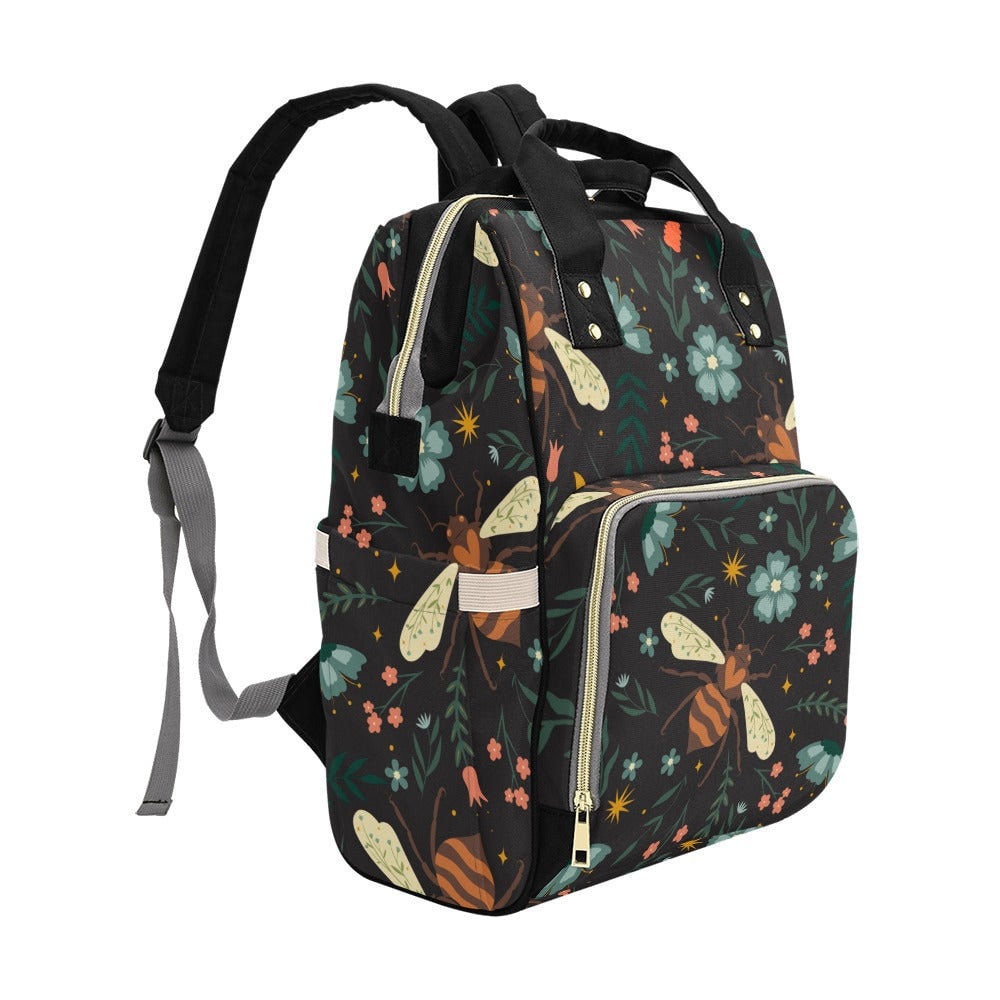Vintage Woodland Diaper Bag, Dark Nature Diaper Backpack, Dark Forestcore Baby Bag, Witchy Diaper Bag, Naturalist Baby Bag Goblincore Diaper