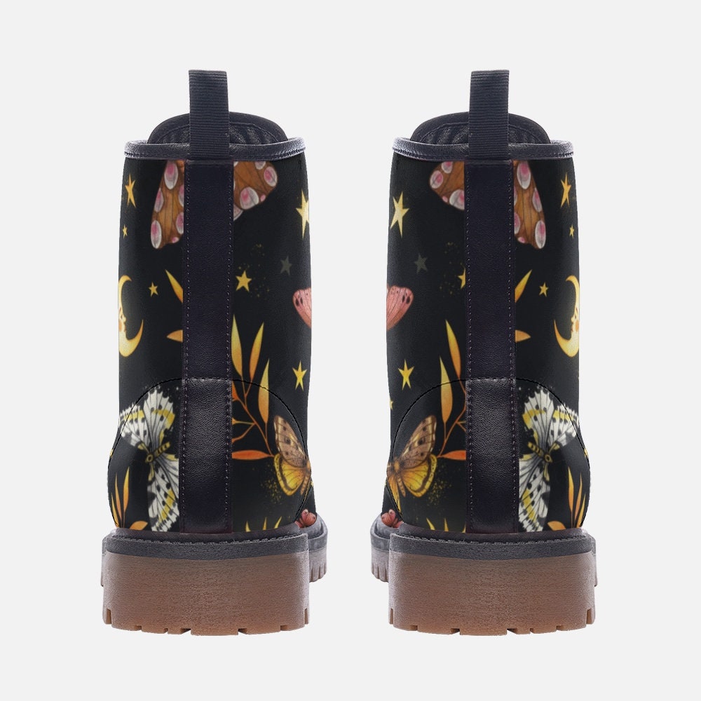 Forest Witch Butterflies Vegan Leather Unisex Boots