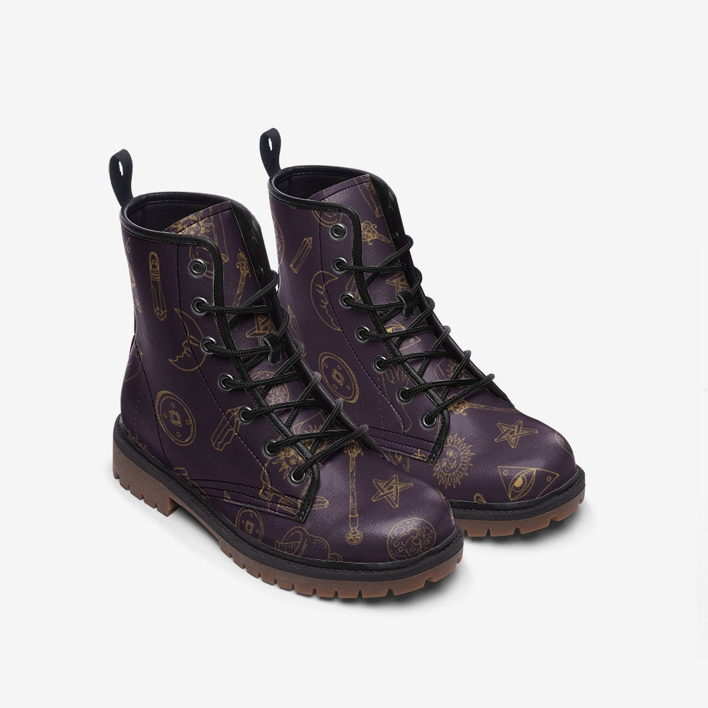Witch Eye Vegan Leather Unisex Boots