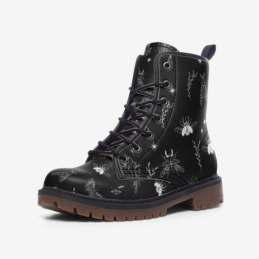 Dark Forest Black Vegan Leather Unisex Boots