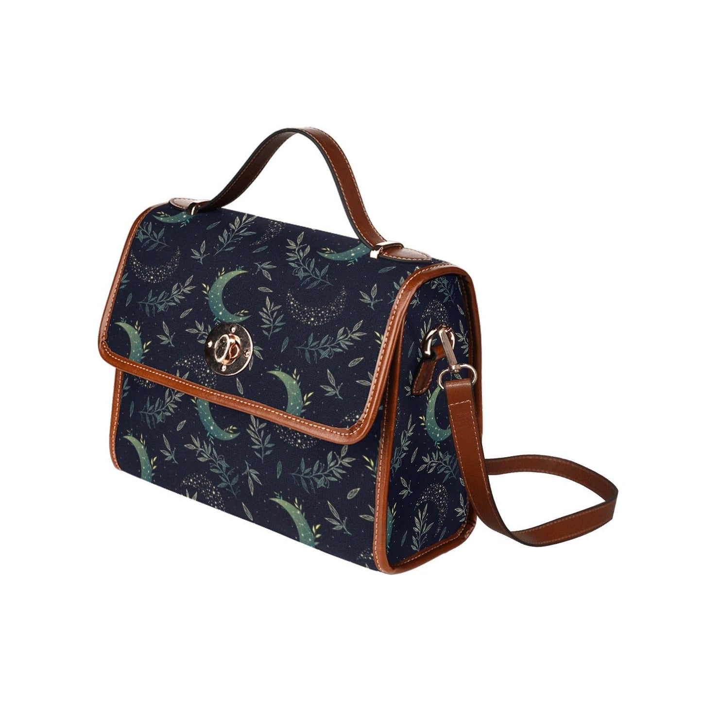 Witch Canvas Satchel Bag, Faecore Goblincore Witchcore Cross Body Bag, Canvas Witch Handbag, Mystical Forestcore Pentagram Boho Hippie Purse