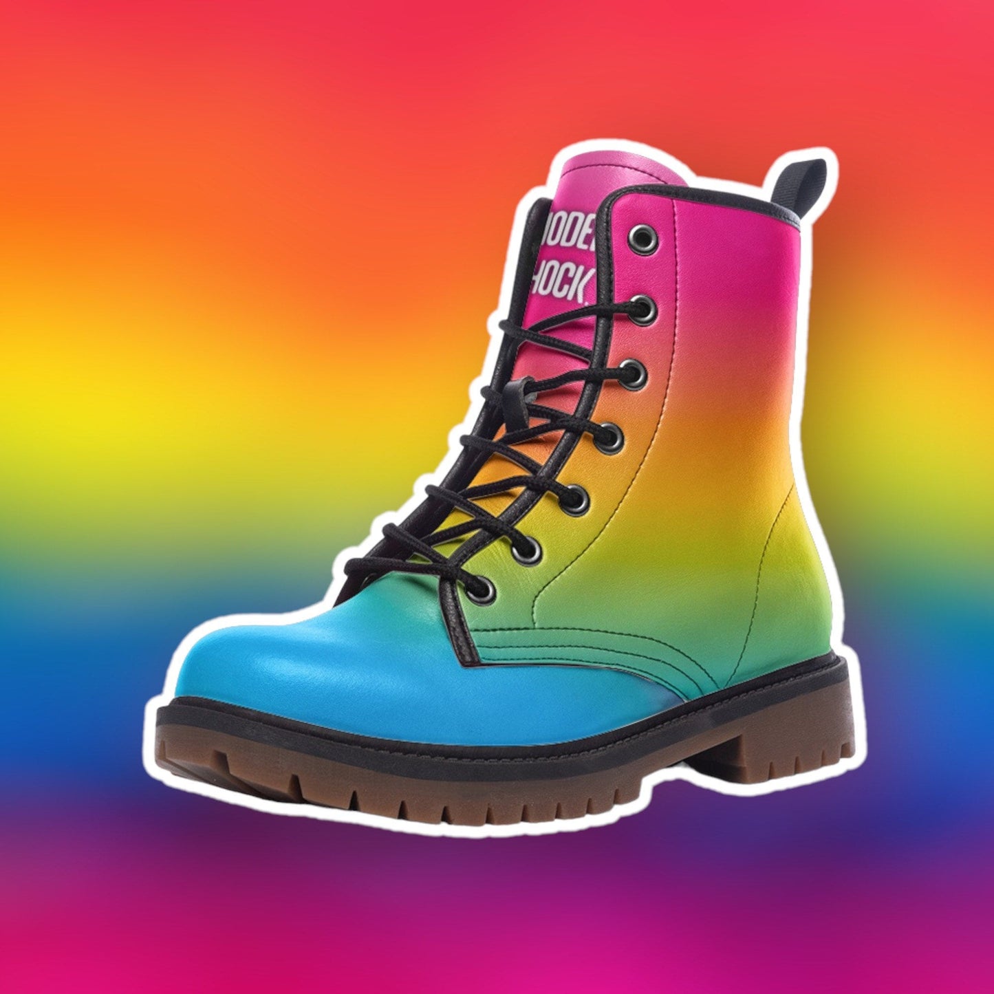 Pansexual Pan Flag LGBTQ+ Vegan Leather Unisex Boots