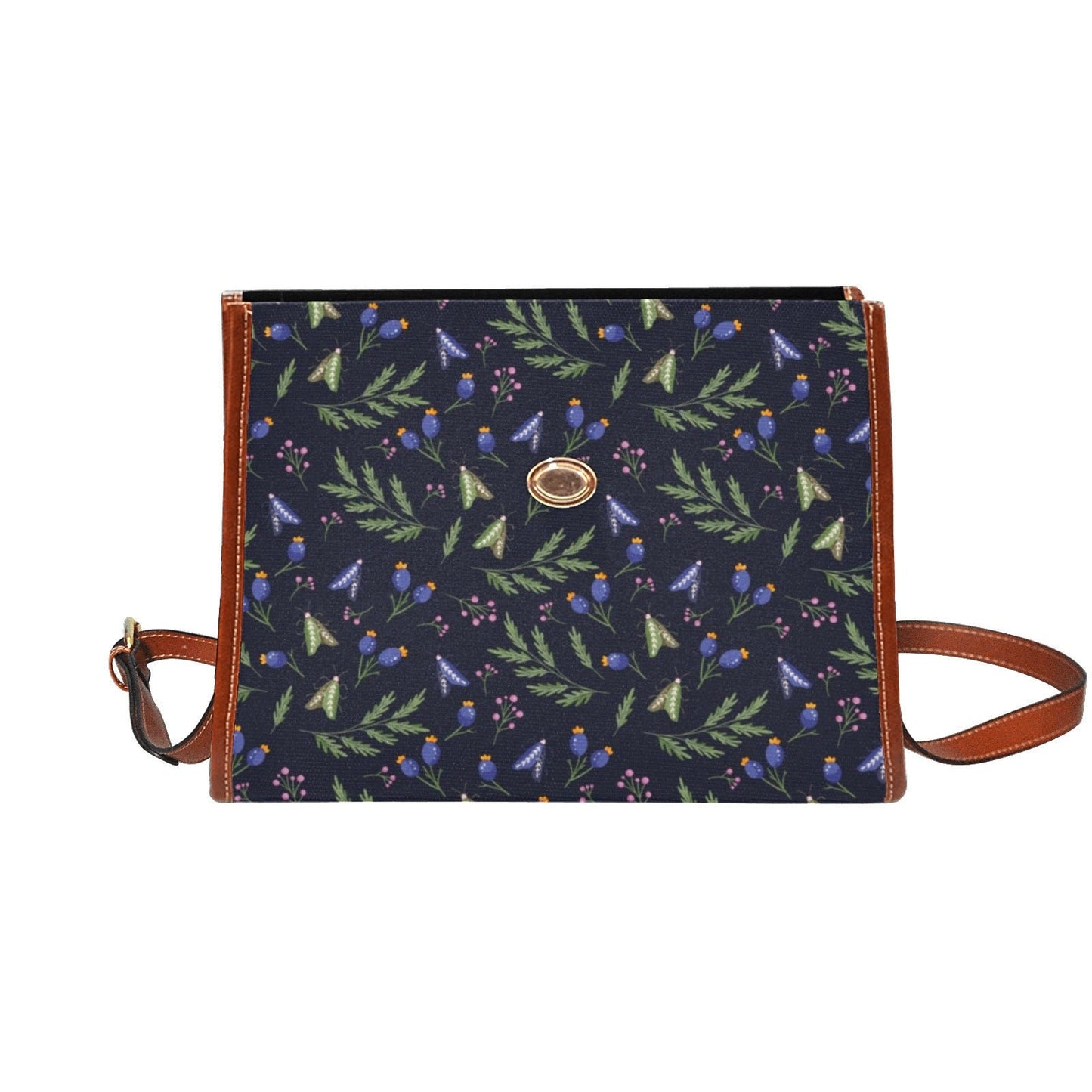 Witch Canvas Satchel bag, Dark Faecore Witchcore Cross Body purse, Canvas Witch Handbag, Mystical Fairy Mushrooms Boho Purse